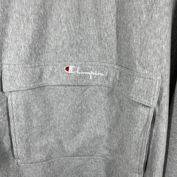 Champion Reverse Weave Boxy Anorak Hoodie Unisex 2XL Gray Oversized Quarter Zip - Picture 4 of 16